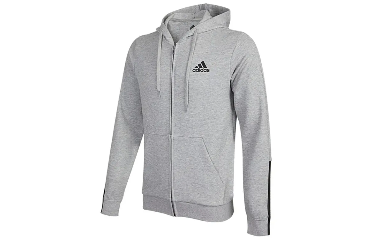 Adidas Jackets Men's Light Gray Hooded (Non-detachable) Moderate Straight Fit