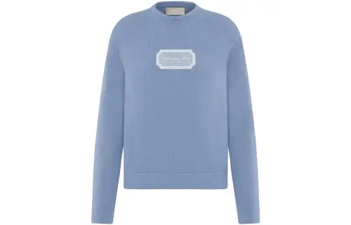 DIOR Sweaters Men's Blue Crew Neck Moderate Other