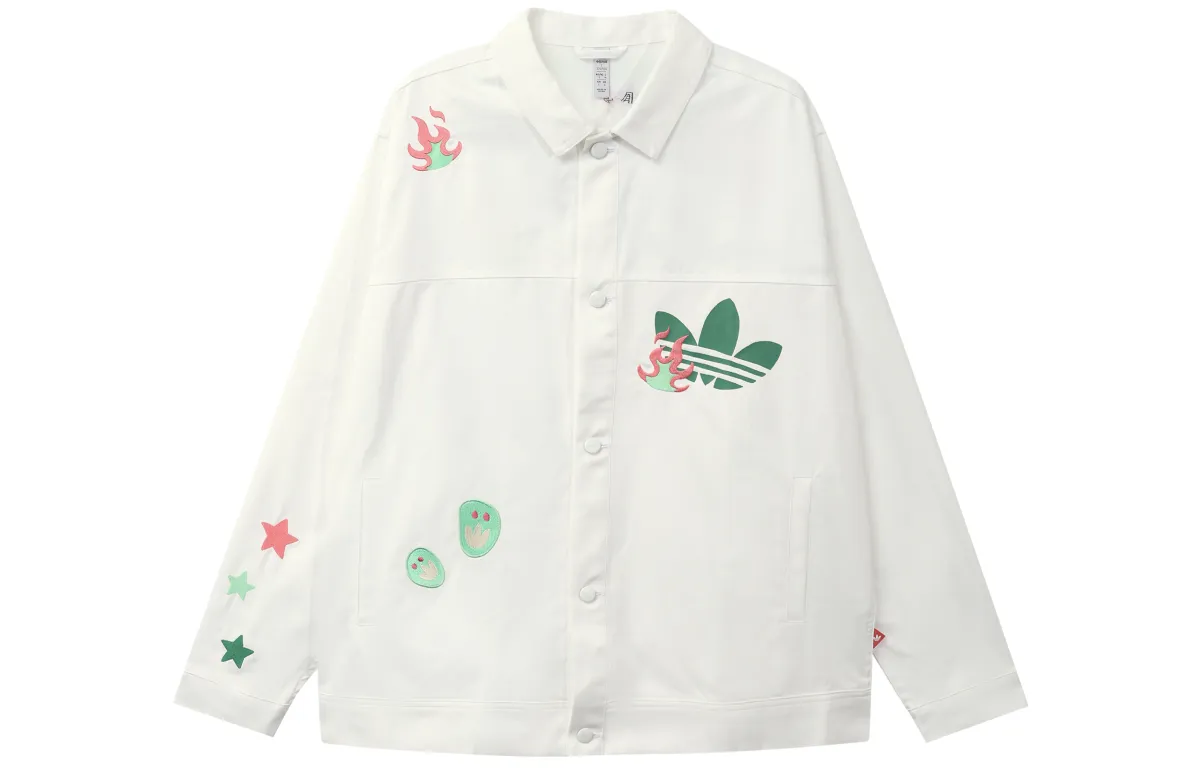 adidas originals SS22 Logo Cartoon Print Long Sleeve Sports Jacket