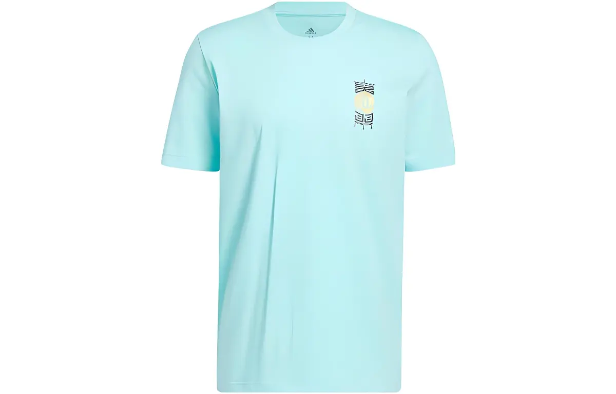 Adidas T-Shirts Men's Blue Crew Neck Moderate Straight Fit