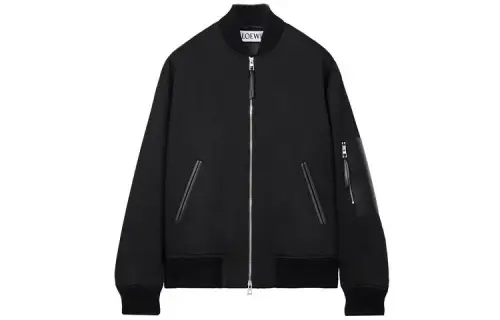 LOEWE Jackets Men's Black Baseball Collar Moderate Other