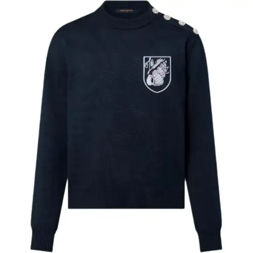 LOUIS VUITTON Embroidered Cotton Blend Crewneck