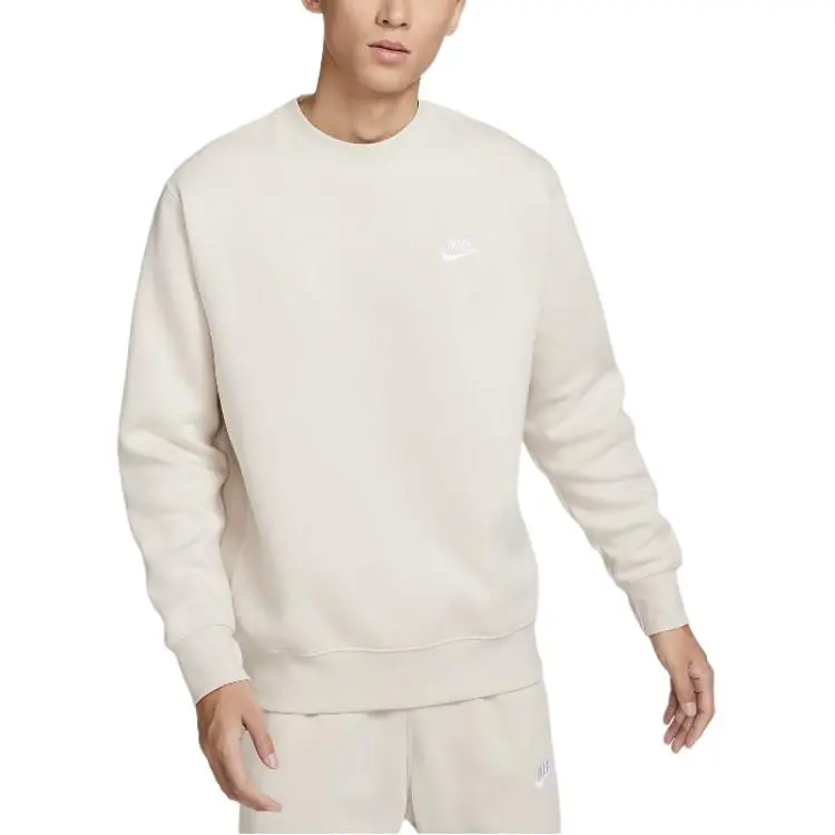 Nike Sportswear Club Fleece Lined Crew Neck Pullover Long Sleeved Without Hood Sweatshirt Men's
