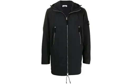 STONE ISLAND Jackets Men's Black Hooded Moderate Workwear