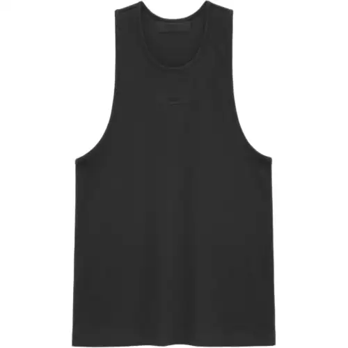 Fear of God Essentials 2024 Summer Series SS24 Tank Top Black Solid Color Pullover Round Neck Sleeveless American Heavyweight Vest Men's Black/Black