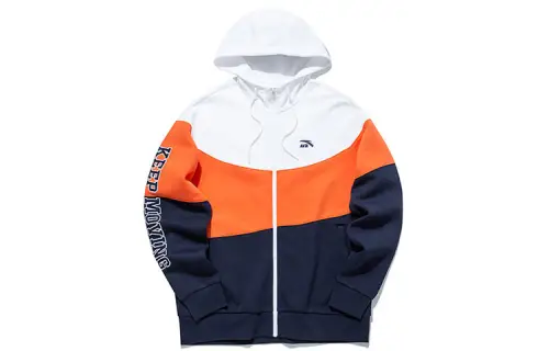 Anta Life Collection Casual Fleece Lined Color Block Knitted Fabric Jacket Men's Multicolor