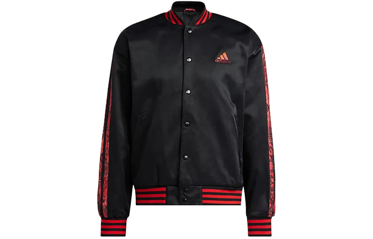 Adidas Dame Jackets Men's Black Baseball Collar Moderate Other