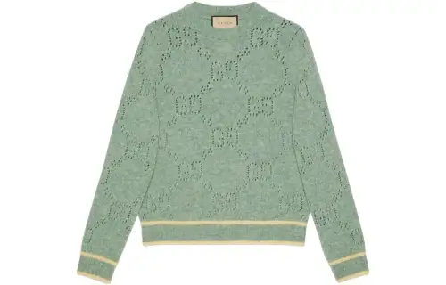 GUCCI Sweaters Men's Green Crew Neck Moderate Other