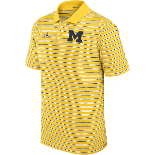Jordan Michigan Wolverines Primetime Victory Striped Men's Nike Dri-FIT College Polo