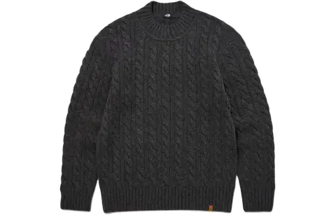 THE NORTH FACE Merino Wool Cable Sweater Unisex Charcoal Gray