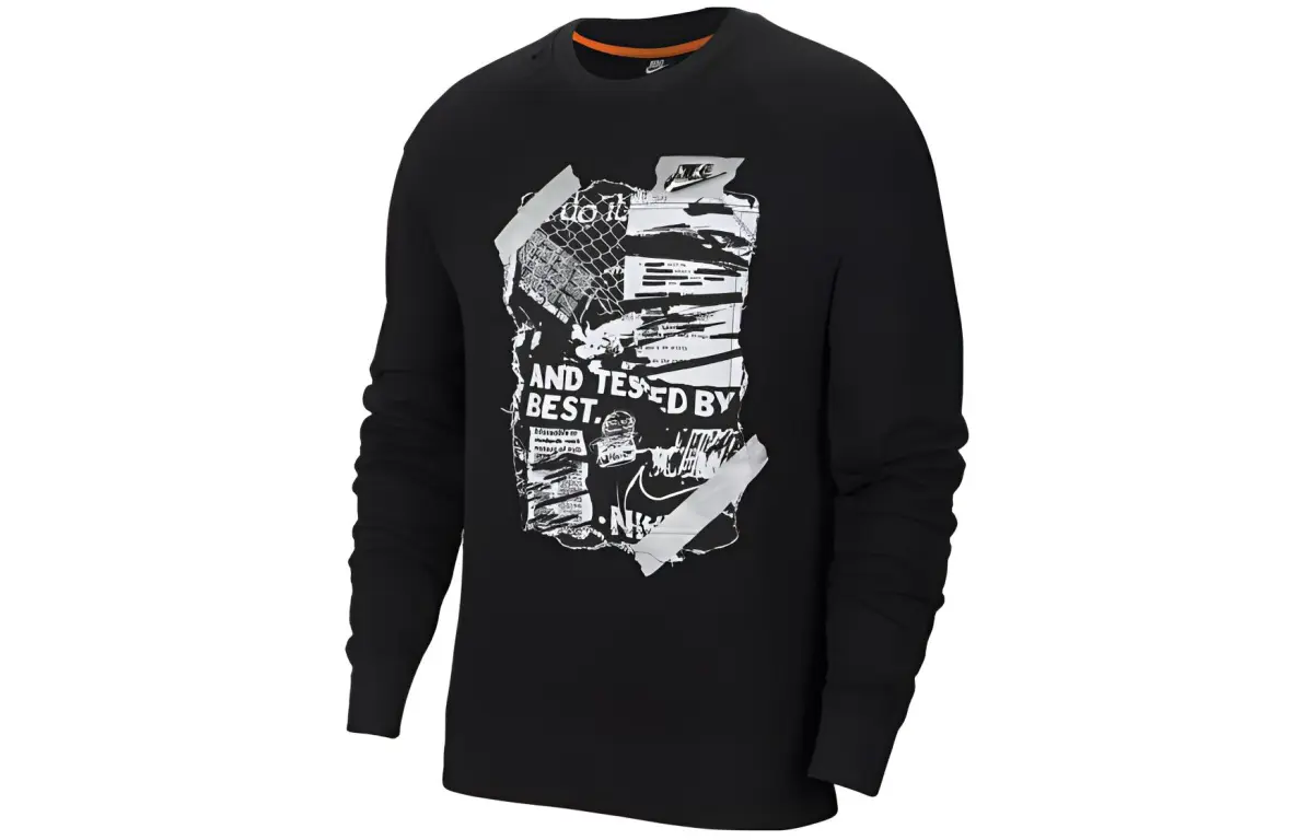 Nike Sweatshirts Men's Black Crew Neck Moderate Regular