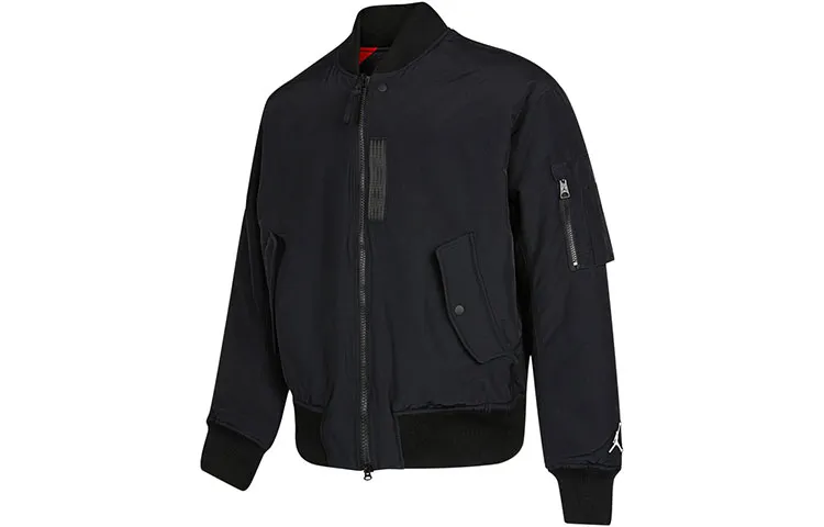 Jordan Jackets Men's Black Stand Collar Moderate Pilot