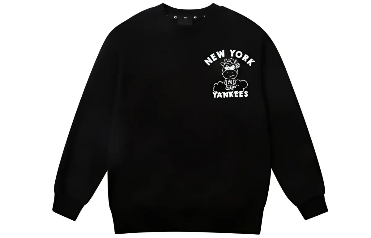 MLB Sweatshirts Unisex Black Crew Neck Moderate