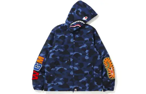 A BATHING APE Shark with zipper, camouflage jacket with hood