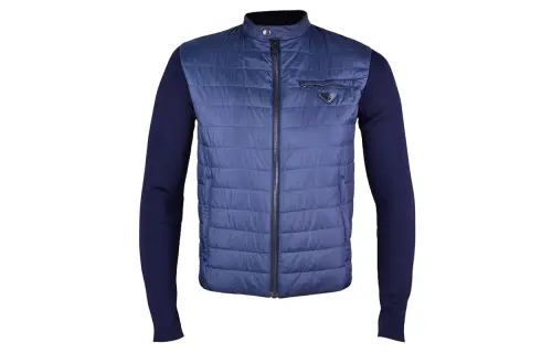 PRADA Jackets Men's Blue Stand Collar Moderate Other