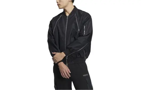 Adidas Originals ADICOLOR Jackets Men's Black Stand Collar Moderate Other