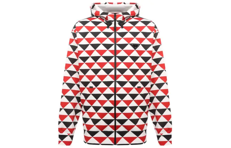 PRADA Jackets Men's Red Hooded Moderate Other
