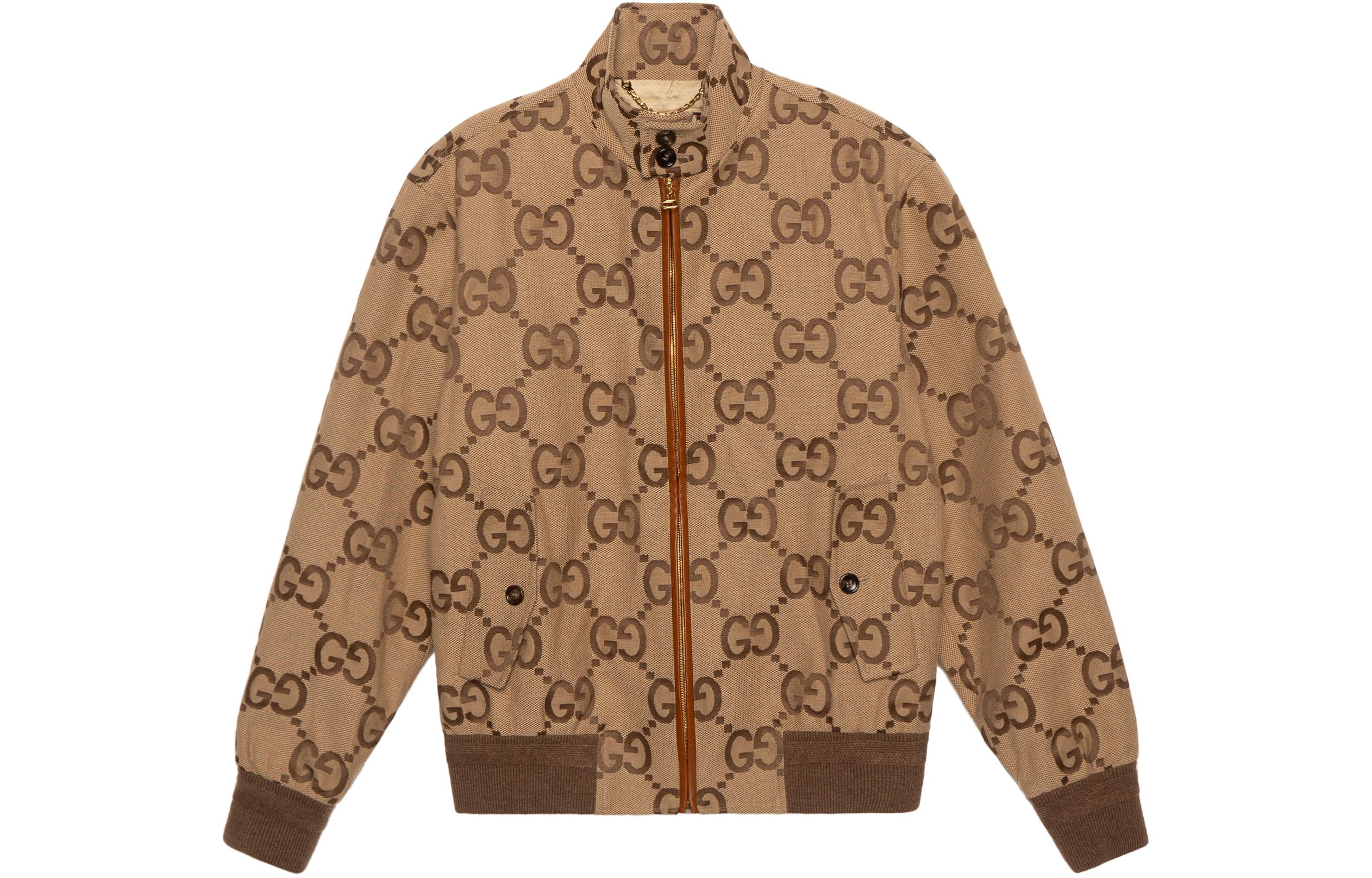 Мужская куртка Gucci Aria Canvas Jacket (коричневая)