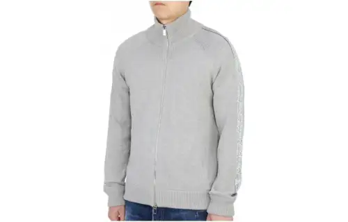DIOR Knitwear Men's Gray Turtleneck Moderate Cardigan