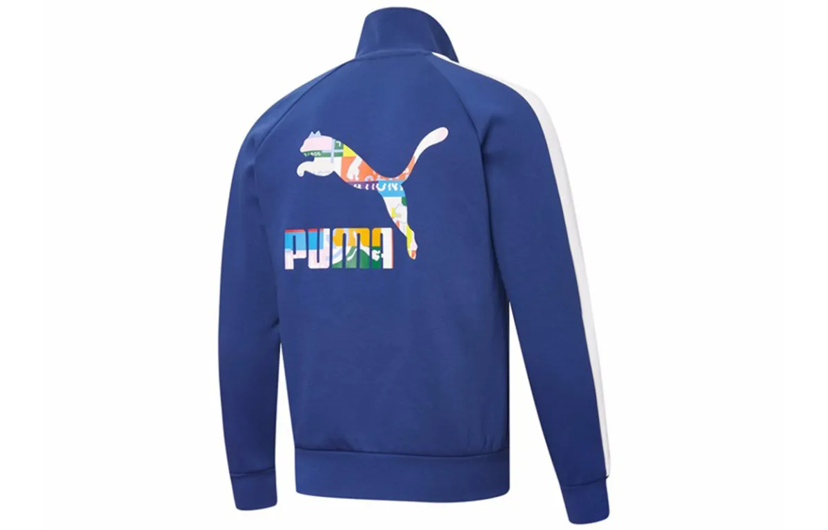 PUMA Jackets Men's Blue Stand Collar Moderate