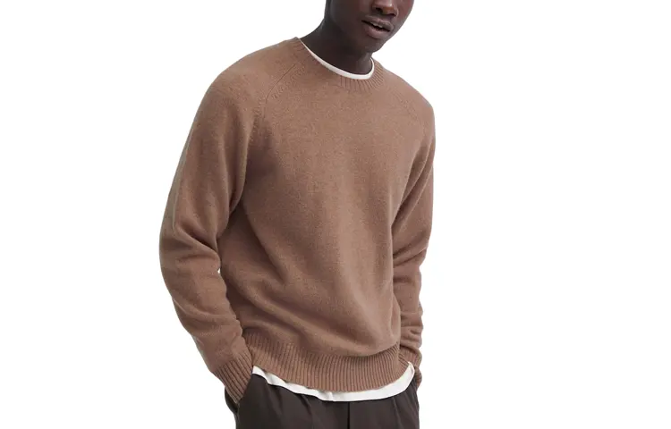 UNIQLO Sweaters Unisex Camel Crew Neck Moderate Other