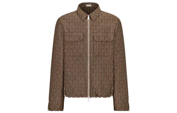 DIOR Dior FW22 solid color geometric pattern printed zipper jacket men's brown