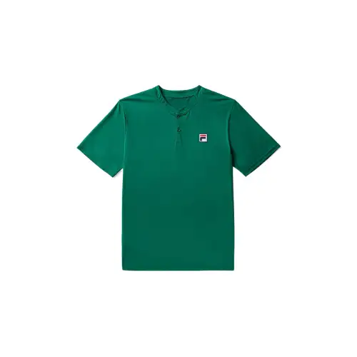 FILA T Shirts Men's Green 300 Henry Collar Moderate Straight Fit
