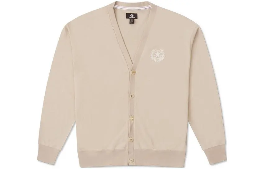 Converse Knitwear Men's Khaki V-neck Moderate Cardigan