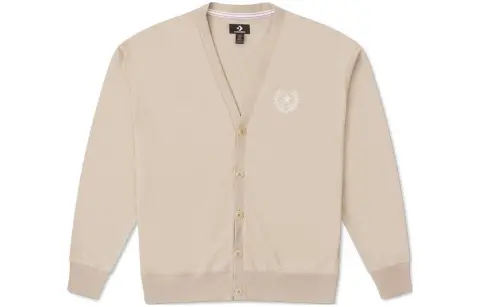 Converse Knitwear Men's Khaki V-neck Moderate Cardigan