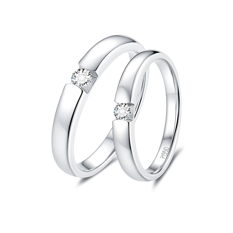 Organic fashionable universal small design sophisticated sweet platinum wedding ring for men and women, light luxury style, simple and elegant design, high-quality style, platinum 950 sample, for beloved