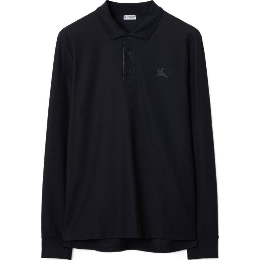 Burberry Ekd Motif Long Sleeved Polo Shirt