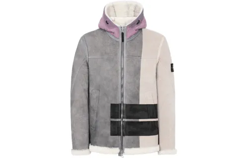 STONE ISLAND Jackets Men's Gray Hooded Moderate Other