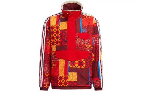 Adidas Originals Jackets Men's Red Stand Collar Thickened Reversible
