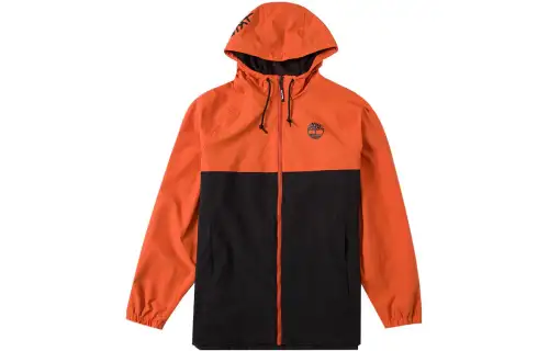Timberland Jackets Men's Orange Black Hooded Moderate Straight Fit