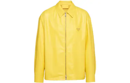 PRADA Jackets Men's Sunlight Yellow Lapel Moderate Other