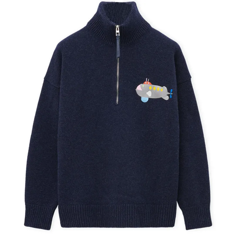 LOEWE x Suna Fujita SS25 Sweater Men's Dark Blue