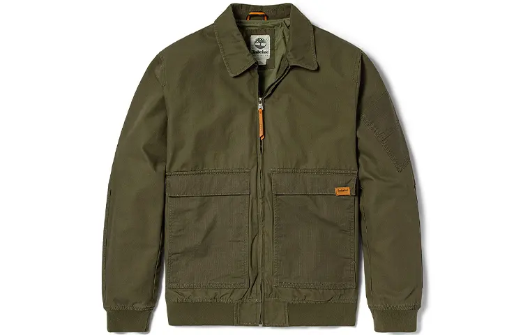Timberland Jackets Men's Army Green Lapel Moderate Pilot