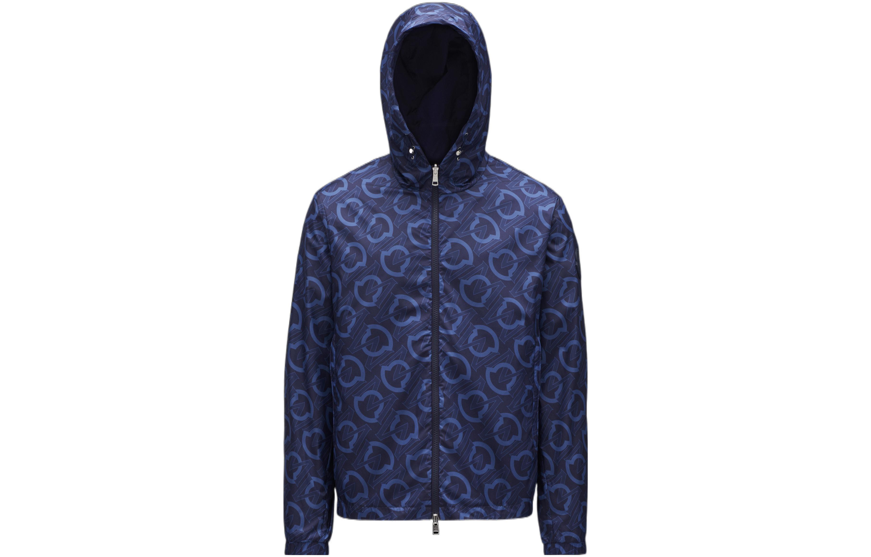 Мужская куртка Moncler Moncler SS22 Logo (темно-синяя)