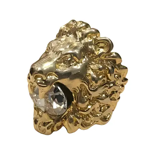 Gucci 2000-2025 Plated Lion Head Ring 19 costume ring