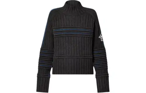 LOUIS VUITTON Contrast Accent Pullover Knitwear Men's Black