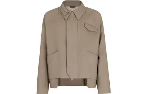 FENDI Asymmetric Hem Cropped Jacket