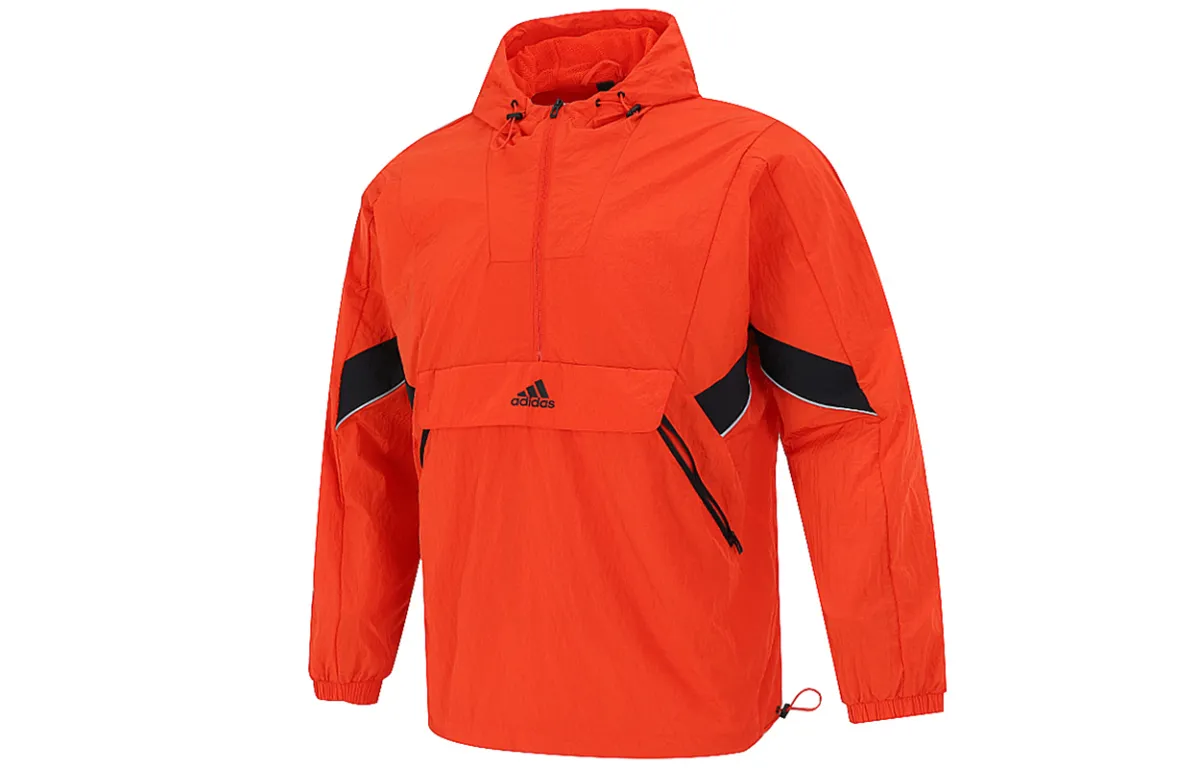 Adidas Sportwear Jackets Men's Red Hooded Moderate Soft Shell