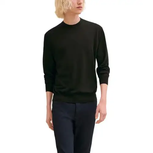 HERMES Sweaters Men's Black Crew Neck Moderate Other