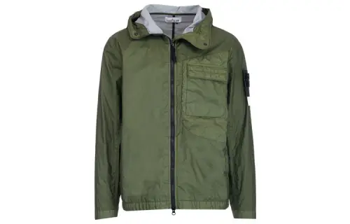 STONE ISLAND Jackets Men's Green Hooded Moderate Other