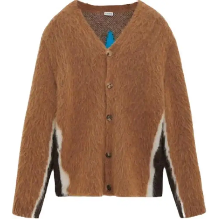 LOEWE Textured Fabric Long Sleeve Cardigan