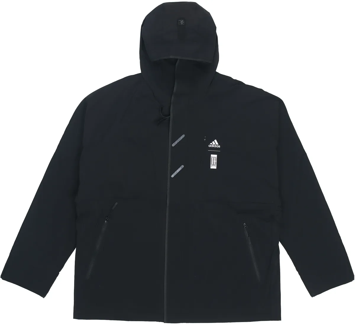 Adidas Wuji Series Wj Wv Jkt Logo Hooded Fleece Lined Sports Jacket Men's Black