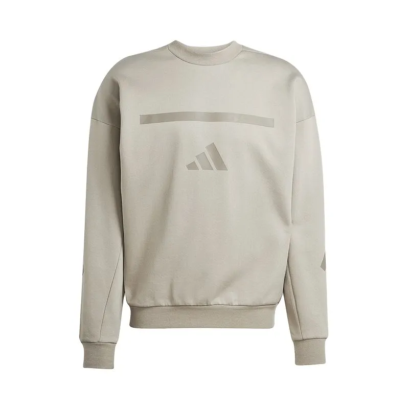 Adidas Sweatshirts Men's Gray Crew Neck Moderate Regular