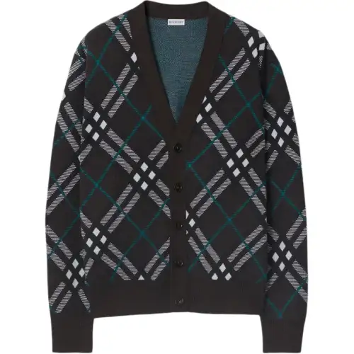 Burberry check-print V-neck cardigan