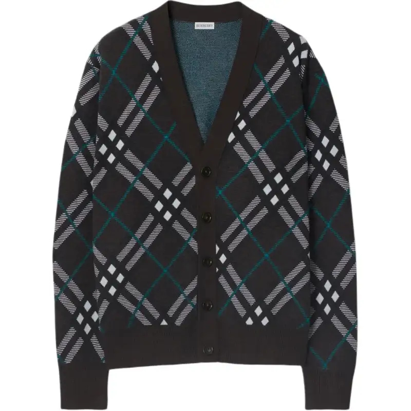 Burberry check-print V-neck cardigan