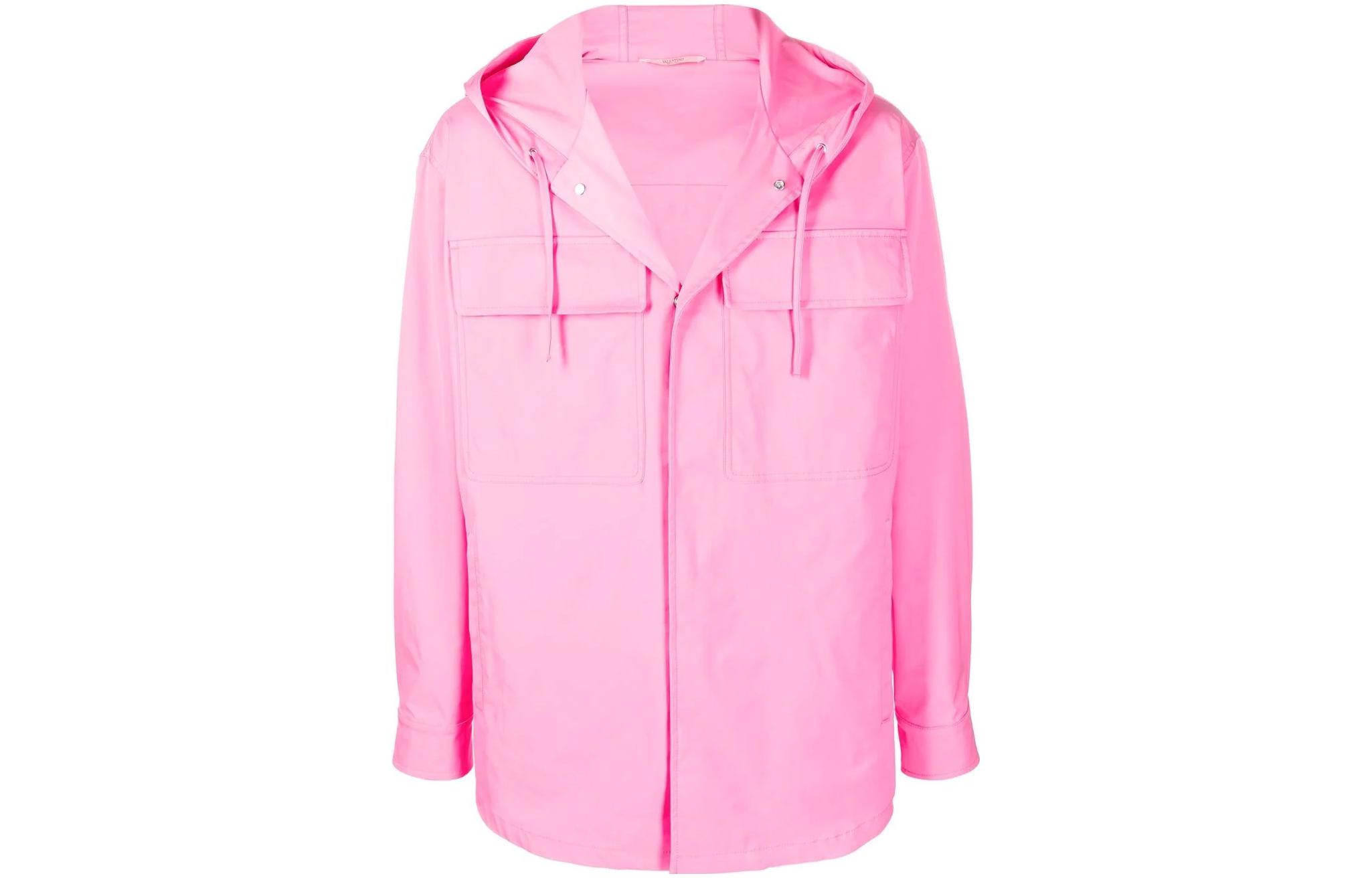 Valentino Valentino, long-sleeve with hood, fuchsia jacket, classic length